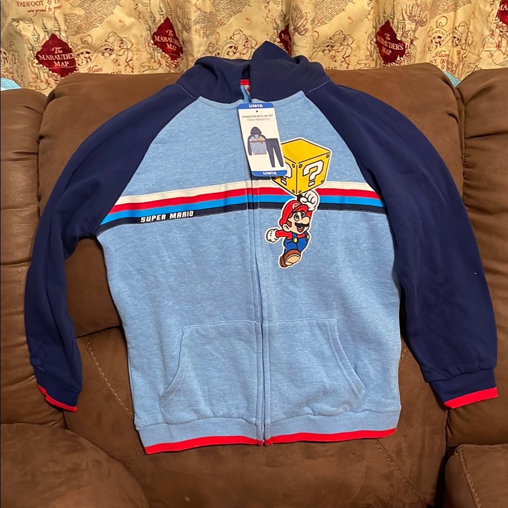 Nintendo Blue Color-Block Sweatshirt